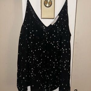 Lush Black and White Starry Tank Top